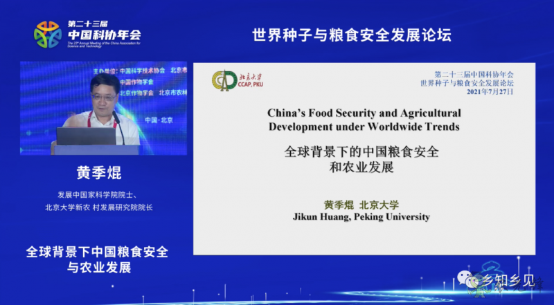 黃季焜:2035年我國水稻小麥可保持100%自給率