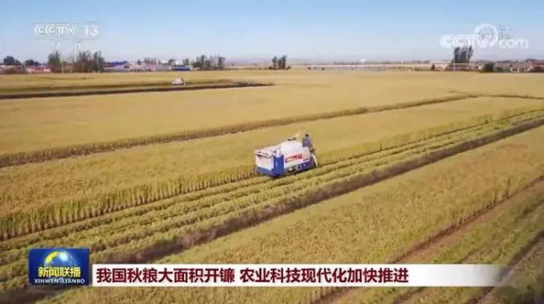 我國(guó)秋糧大面積開(kāi)鐮 農(nóng)業(yè)科技現(xiàn)代化加快推進(jìn)